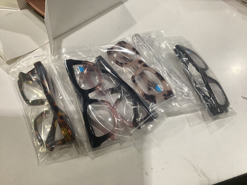 Condition photo showing New/Like New for 6 pack reading glasses for women blue light blocking, cute square computer readers with spring hinge m1-6 pack 2.25 x