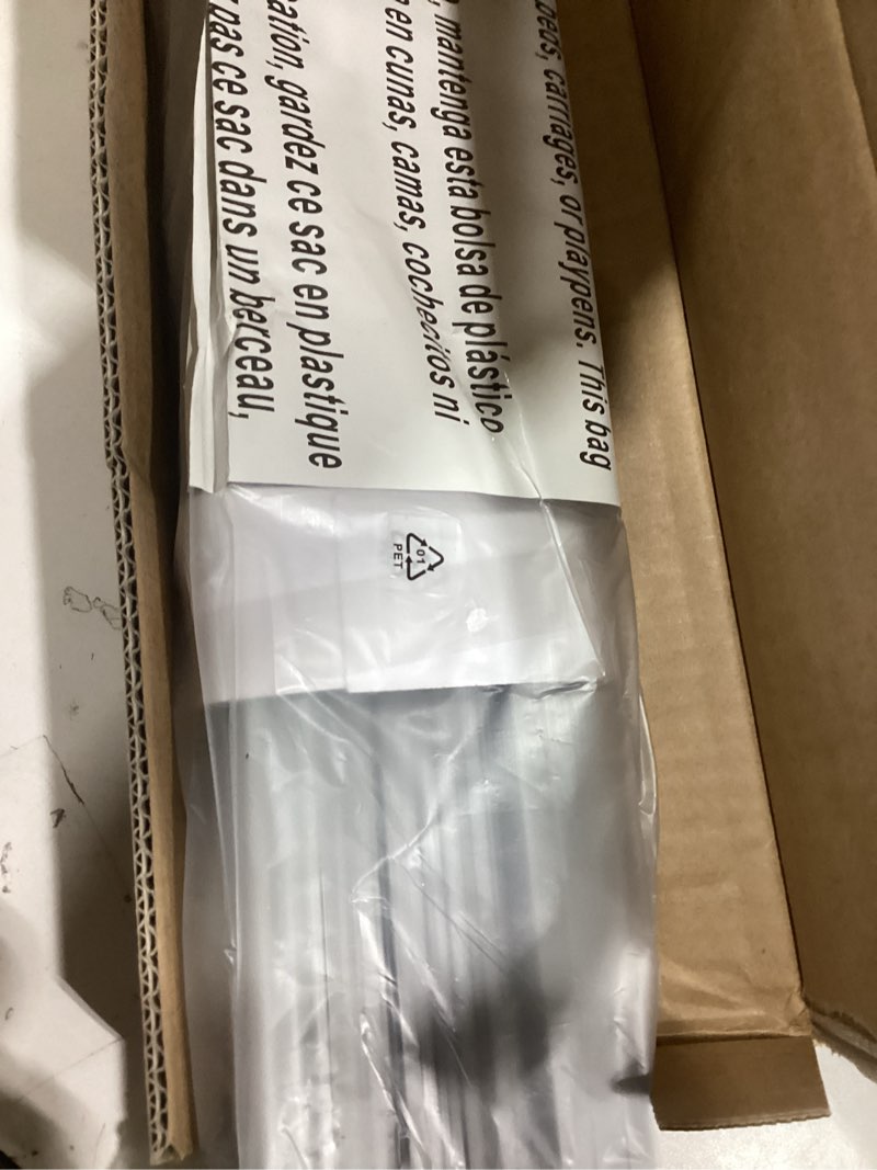 Condition photo showing New/Like New for LazBlinds 1" Vinyl Mini Blinds for Doors, Cordless French Door Blinds for Privacy, Light Filtering Privacy Horizontal Shades for Front Door Patio Sidelight Glass Door, 28" W x 72" H, Grey Grey 28"W x 72"H