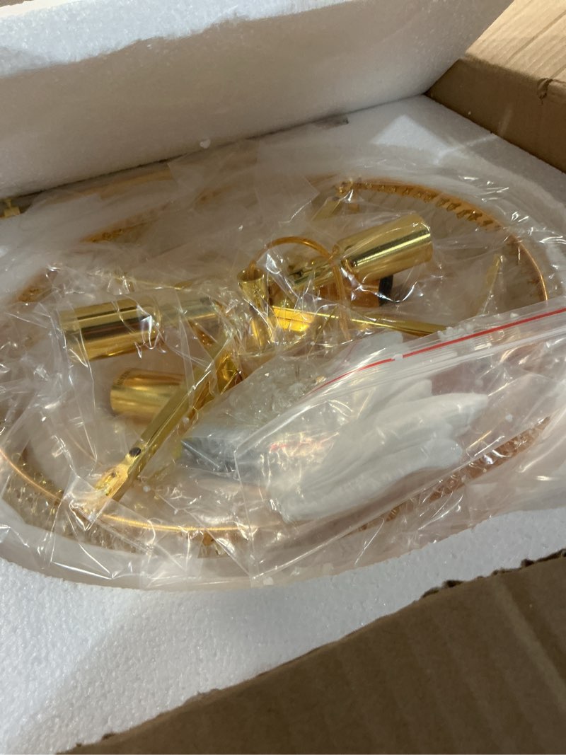 Condition photo showing Good Condition for crystal chandeliers for dining room light fixtures over table, empire style k9 crystal chandelier for living room, 6 lights gold luxury lighting fixtures for bedroom kitchen island entryway d15 inch gold d15'' - 6lights