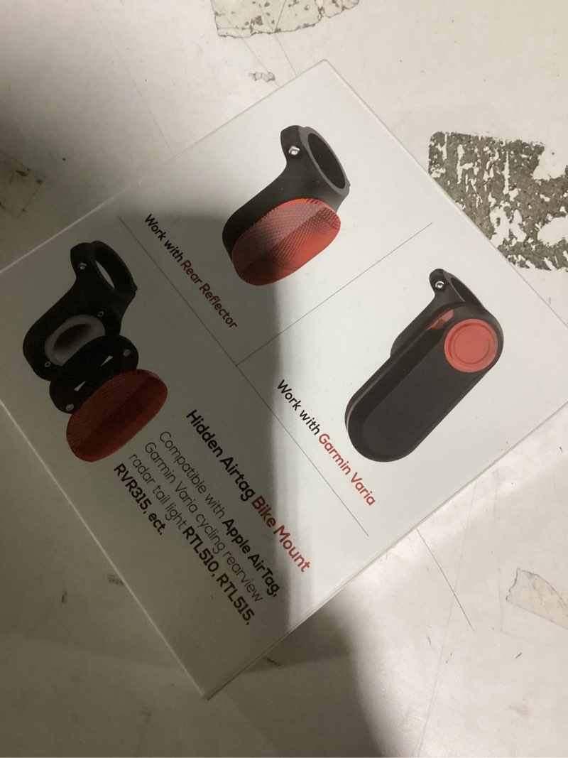 Condition photo showing New/Like New for Airtag Bike Mount, Hidden Bicycle Seatpost Mount Compatible with Apple Airtags & Garmin Varia, Anti-Theft Air tag GPS Tracker Bike Reflector Holder for Mountain Bikes, Electric Bicycle, and Scooter Black-1pack