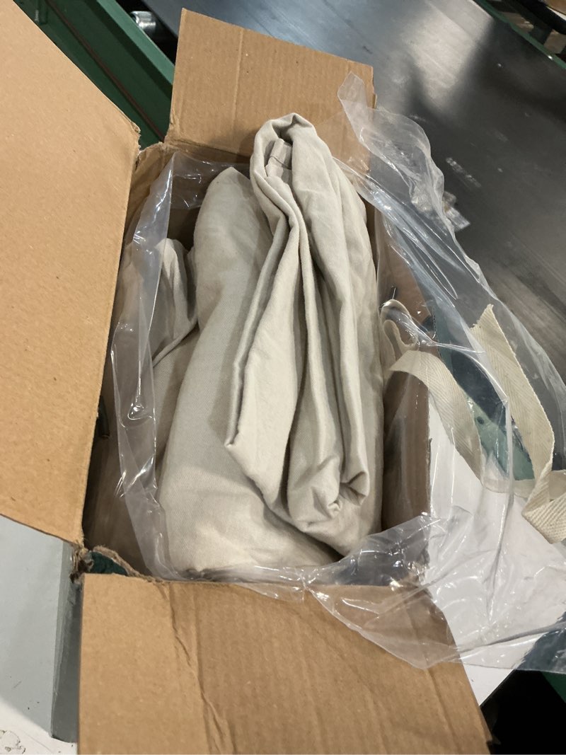 Condition photo showing Good Condition for sonoro kate 100% french pure linen queen size sheets, breathable and durable linen bed sheets, anti-tear, machine washable, 16 inch deep pocket - 4 piece (natural linen) natural linen queen(16"deep)