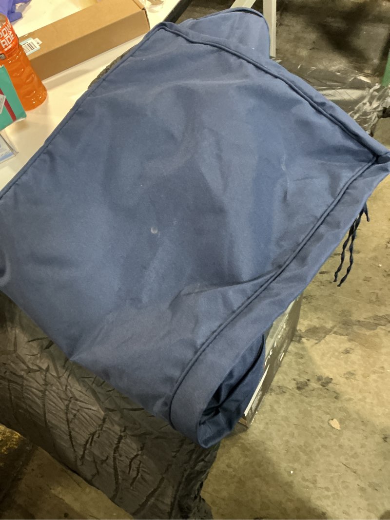 Condition photo showing As Is for Outdoor Bench Cushions for Outdoor Furniture, 48x18x3 Inch, Waterproof Bench Pillow, Fade Resistant Long Bench Seat Pads for Garden, Indoor, Porch Swing, Navy Blue Navy Blue 48×18×3 Inch