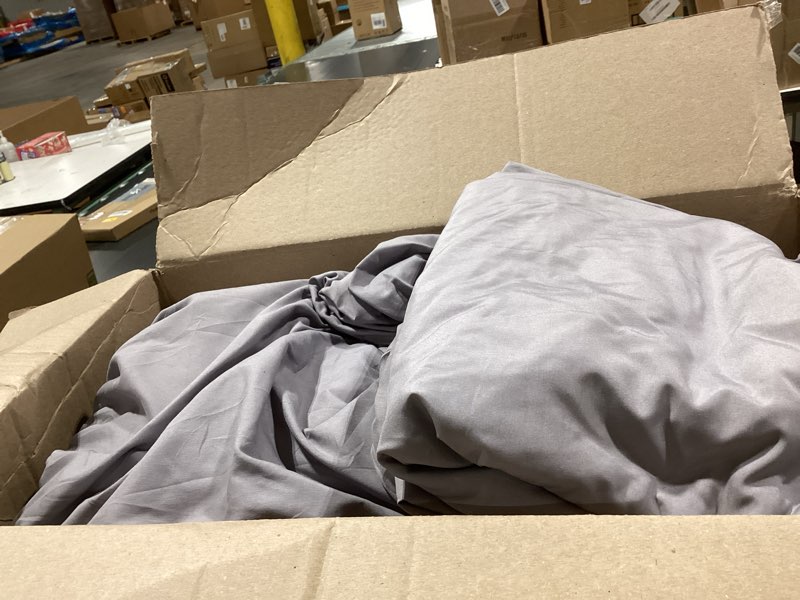 Condition photo showing As Is for Bedsure Queen Comforter Set Grey - Bed in a Bag Queen Size Bedding 7 Pieces, GentleSoft™ Pintuck Bed Set Gift for Family, Pinch Pleat All Season Comforter with Sheets, Pillowcases & Shams Queen 01 - Grey