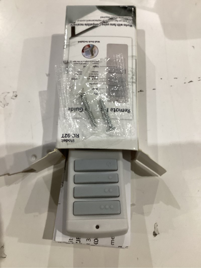 Condition photo showing As Is for ceiling fan remote control for harbor breeze, replacement for a25-tx001-r1/a25-tx005-r/a25-tx013/zjf-rt01a, 3 speeds & light dimmer, remote with wall mount, 315mhz (remote only) rc-92t remote only
