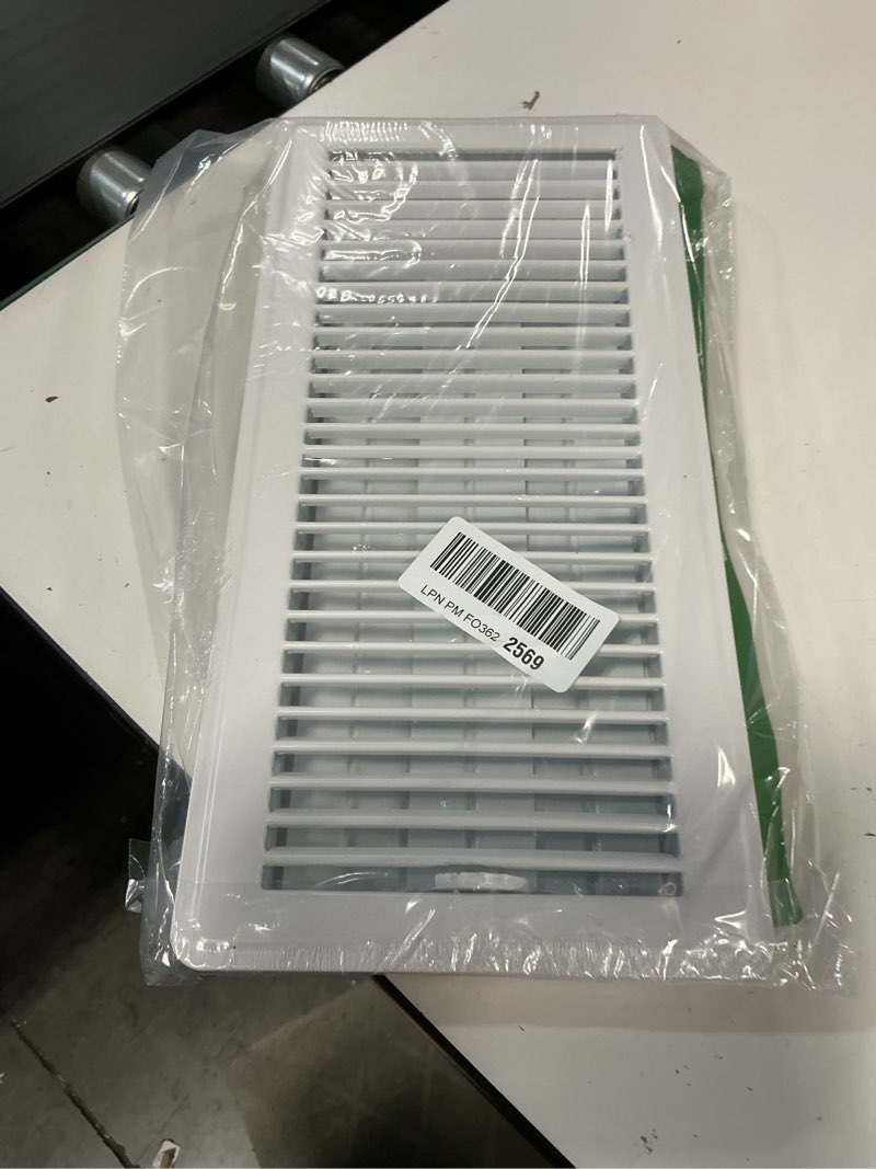 Condition photo showing Good Condition for 6x14 Inch Floor Vents Heavy Duty Floor Registers, Floor Air Vent Covers for Home Floor Wall Ceiling, Rust Proof Finish Registers Grilles & Vents - White 6x14 Inches White