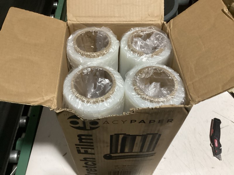 acypaper, 18" stretch film/wrap 1200 feet 80 gauge industrial strength, up to 800% stretch 20 micron