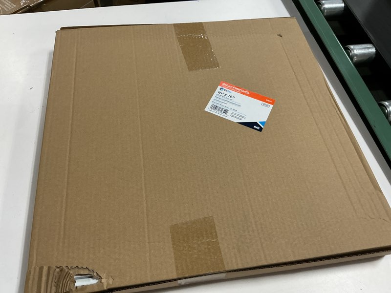 Condition photo showing New/Like New for ez-flo 16 x 16 inch (duct opening) return air vent cover for wall or ceiling, solid steel return air filter grille, hvac vent cover, white, 61654 16 in. x 16 in.