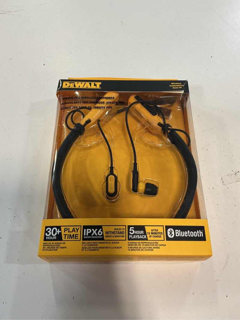 Condition photo showing As Is for jobsite pro wireless earphones