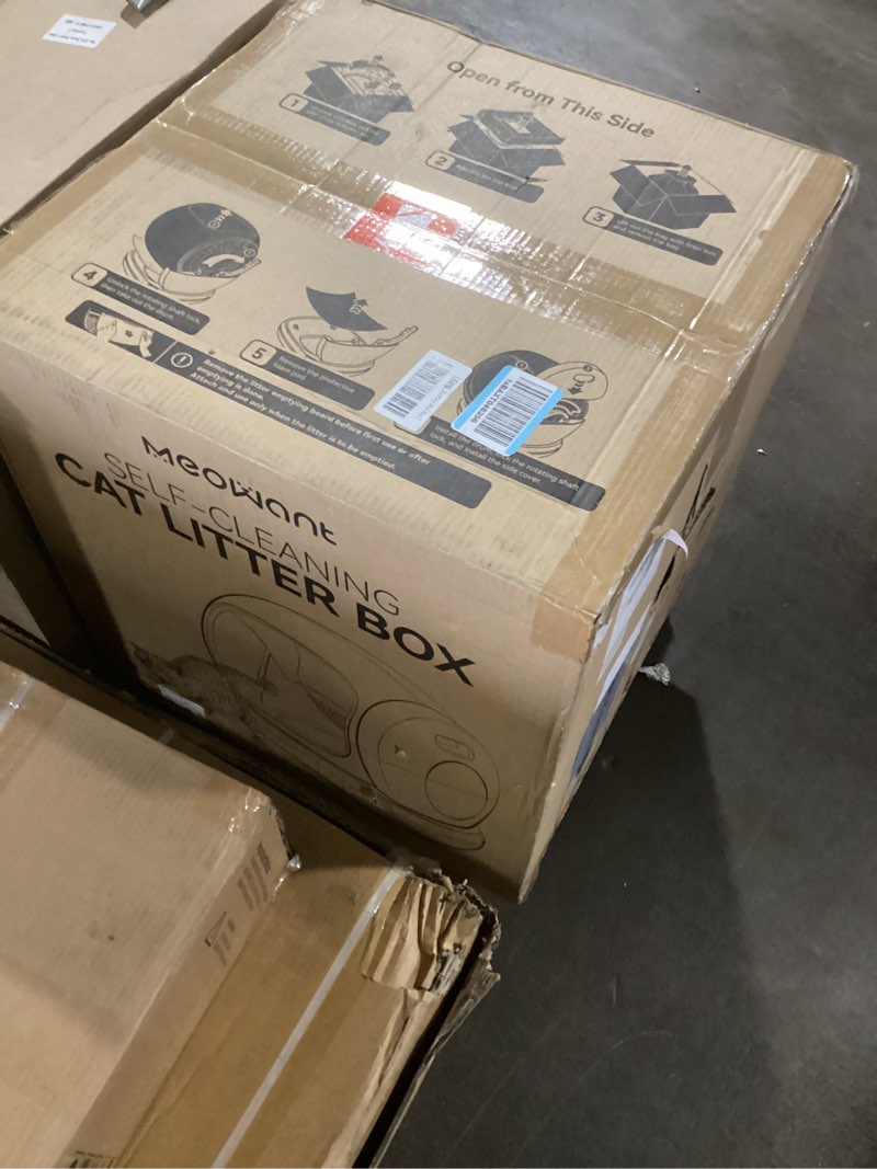 Condition photo showing New/Like New for meowant self cleaning cat litter box - open-top automatic litter box with app, 0 risk of stuck cats, safer automatic litter boxs, low entrance for multiple cats grey