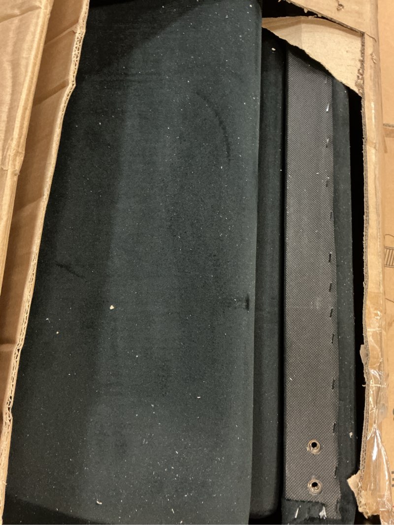 Condition photo showing As Is for Allewie Full Size Platform Bed Frame with Velvet Upholstered Headboard and Wooden Slats Support, Fully Upholstered Mattress Foundation/No Box Spring Needed/Easy Assembly, Black