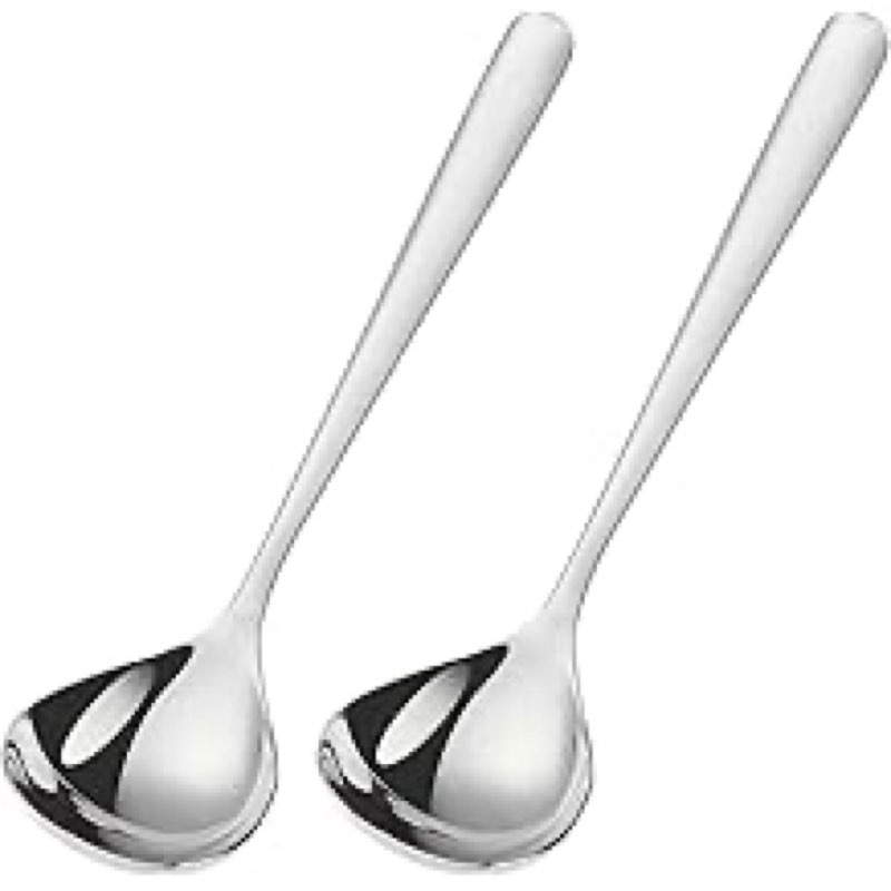 2-Piece 1 oz. Mini Ladle 7.68in Stainless Steel Gold Soup Spoons Small Ladel for Sauce Gravy Ladles for Gravy Boat Serving Spoons Dishwasher Safe Metal Ladels for Cooking 1.oz(A)(gold)