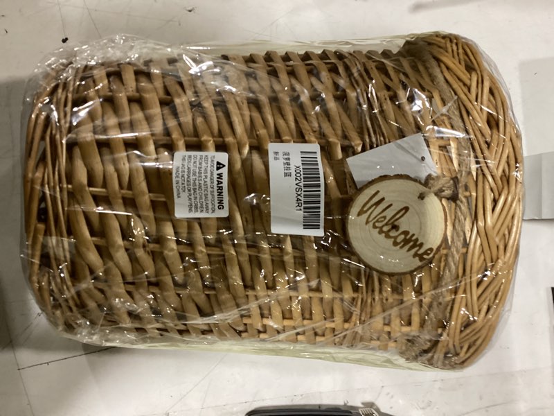 Condition photo showing New/Like New for woven wicker hanging basket door hanging basket wall decorations for home garden farmhouse (original)