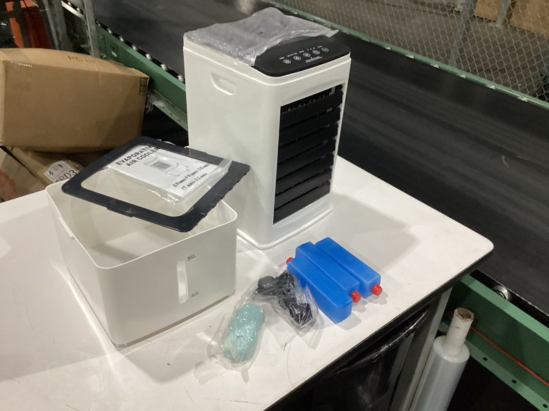 Condition photo showing New/Like New for portable air conditioners, [9.5l reservoir] evaporative cooling fans that blow cold air, quiet portable ac unit w/remote & timer, 3 speed swamp cooler, windowless air conditioner for room office white black