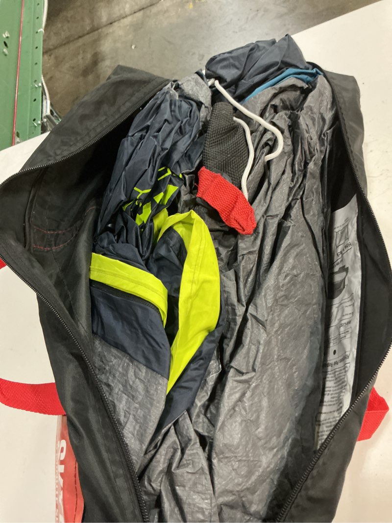 Condition photo showing As Is for coleman 4/6/8/10 person skydome dark room tent with rainfly, 5 minute setup, blocks 90% of sunlight, 20% more headroom than traditional tents 4-person pfas-free