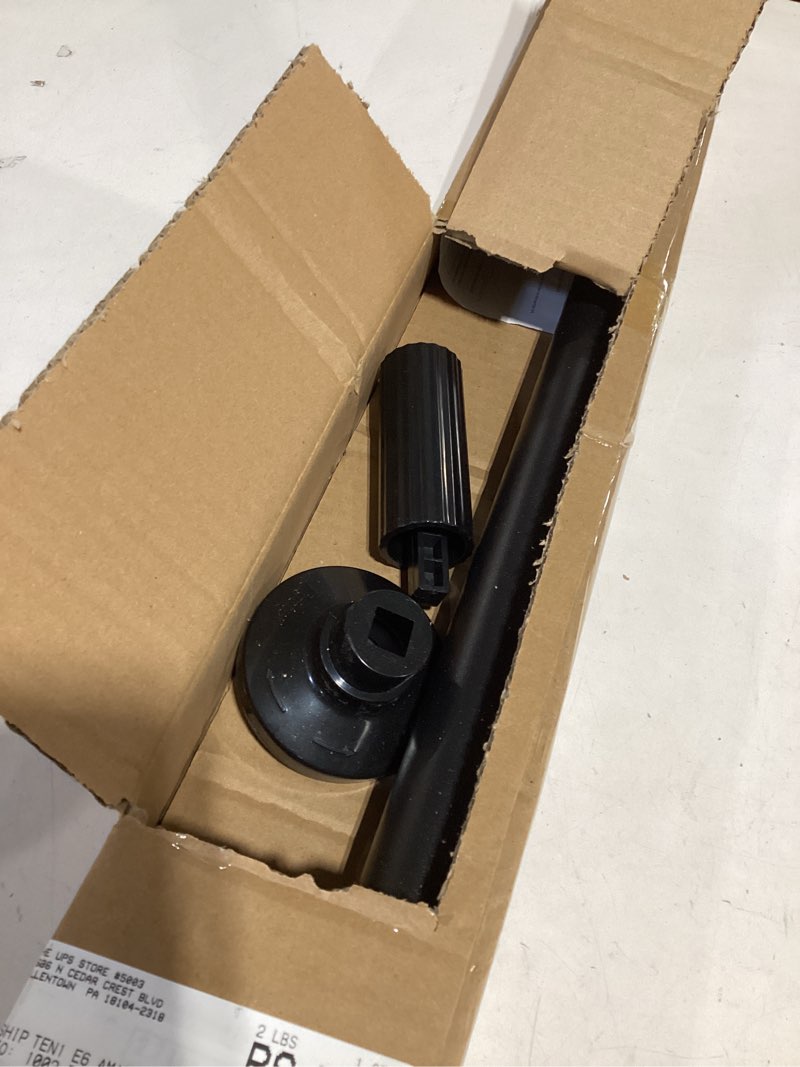 Condition photo showing As Is for AIZESI Tension Curtain Rod Extra Long Heavy Duty Spring Shower Rod, No Drilling for Bathroom, Window, Closet, Patio - Adjustable, Rustproof, Easy Install, 1.26 Inch, 37-48 Inch Black 37-48IN-1P