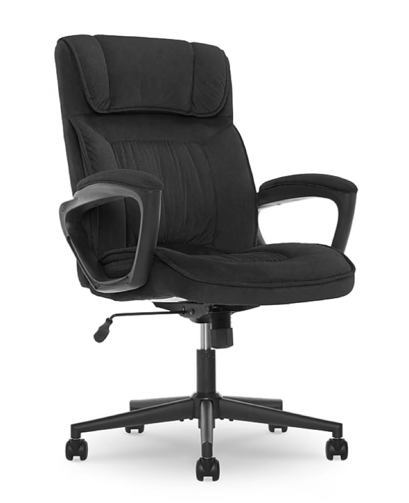 Serta Hannah I Ergonomic Microfiber Swivel Executive Chair, Black (43670D)