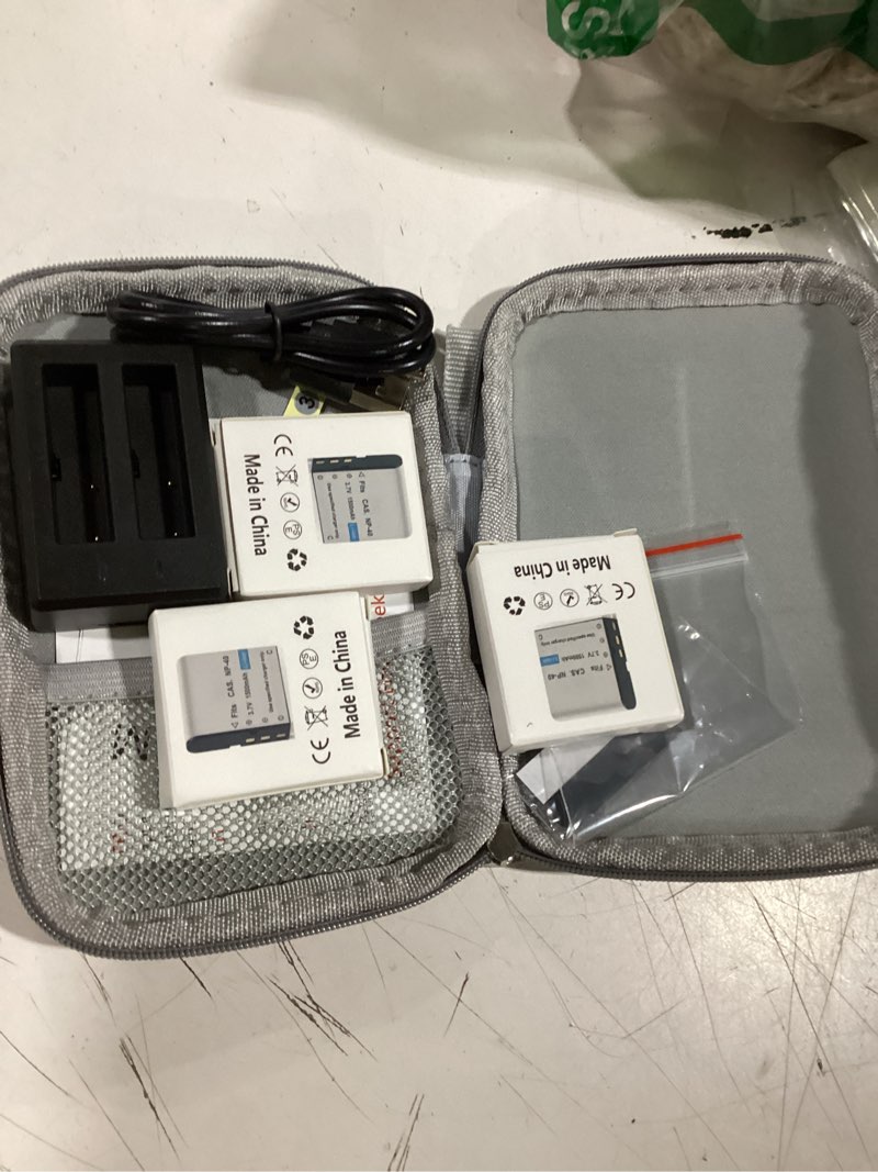 Condition photo showing Good Condition for np-40 battery pack, 3 x 1500mah rechargeable batteries with np 40 dual charger for video camera camcorders compatible with casio np-40 (not for fujifilm np40), kodak lb-060, ge gb-60