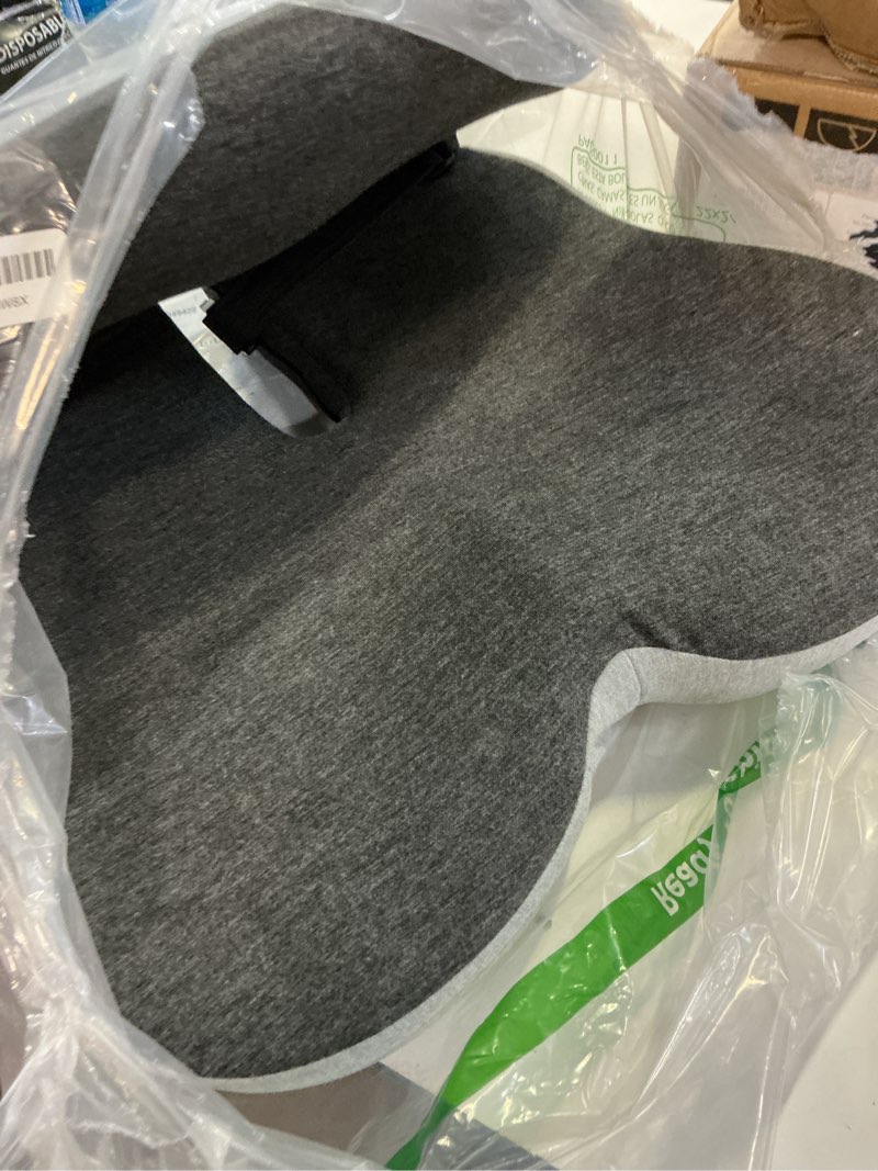 Condition photo showing Good Condition for myfamirea truck seat cushion, memory foam trucker seat cushion for truck driver long sitting with adjustable strap, back support and pain relief for trucker driving car office chair and pain average size dark gray+light gray