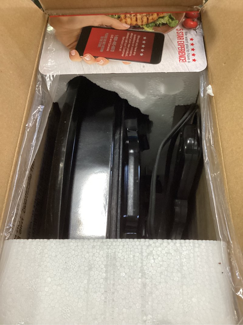 Condition photo showing As Is for George Foreman 4-Serving Removable Plate Grill and Panini Press  Black  GRP1060B