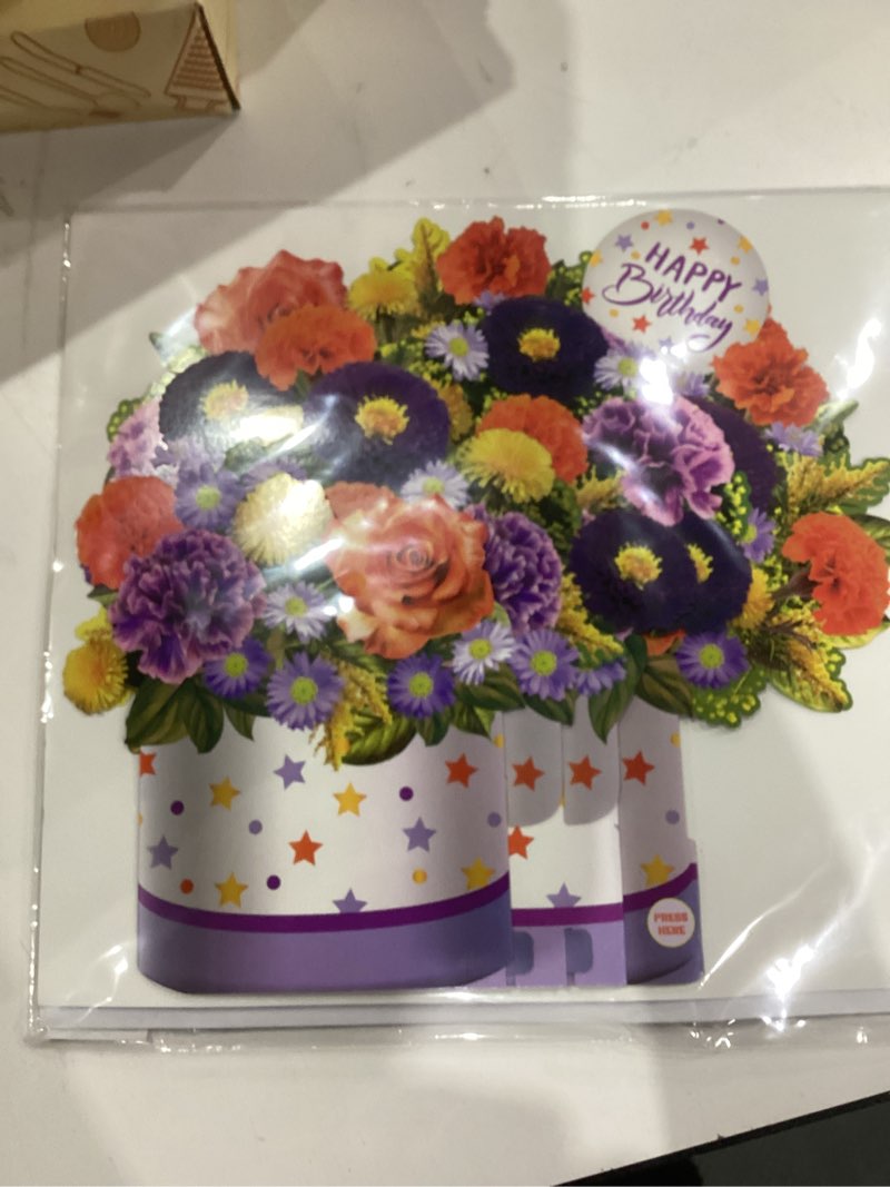 Condition photo showing New/Like New for Birthday Cards, Happy Birthday Cards with Music & Lights, Daisy and Yellow Rose, 10 Inch Life Sized Forever Flower Bouquet Greeting Card Gifts for Wife Women Mom Grandma Sister Dasiy