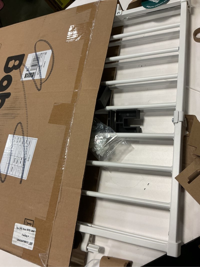 Condition photo showing Good Condition for Babelio Baby Gate for Stairs, Kitchen & Doorways, 26-43" W 28" H No Bottom Bar| Easy Installation| One-Handed Operation| Auto-Close| Hardware Mount (Drill Needed) Safety Dog/Pet Gate Indoor (White)