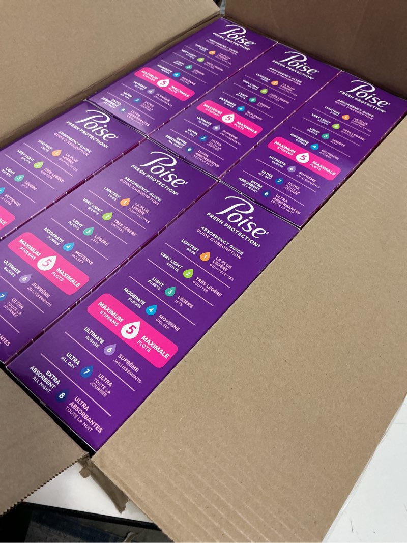 Condition photo showing New/Like New for Poise Ultra Thin Incontinence Pads & Postpartum Pads for Bladder Leaks, 5 Drop Maximum Absorbency, Long Length, 180 Count, Packaging May Vary