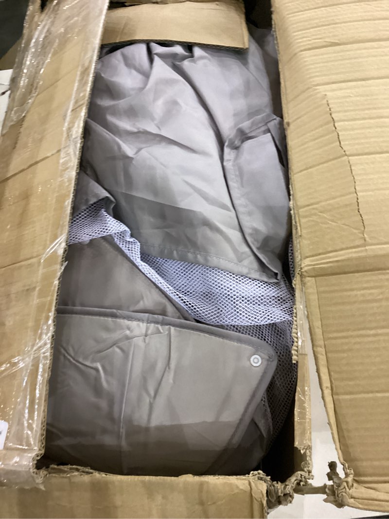 Condition photo showing As Is for Mloong Baby Playpen with Mat, 59x59 Inches Extra Large Playpen for Babies and Toddlers, Indoor & Outdoor Activity Center, Safety Baby Fence 59*59inch Gray with mat