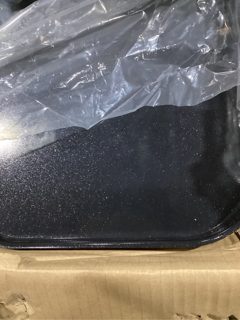 Condition photo showing Good Condition for griddle plate and rack for ninja woodfire outdoor grills og700 series, non-stick flat top griddle plate for ninja xskgrdplt woodfire og701 og751 accessories, insert for ninja woodfire og700 series 14.6" x 11"