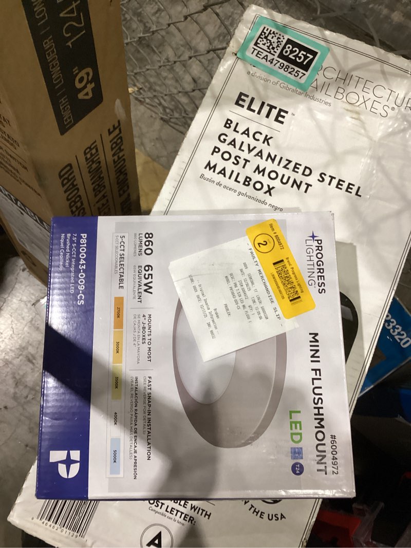 Condition photo showing As Is for Progress Lighting 5CCT 5.5-in Brushed Nickel Indoor 1 -Light LED Tunable White Flush Mount Light Polycarbonate Shade Item #6004973 | Model #P810044-009-CS