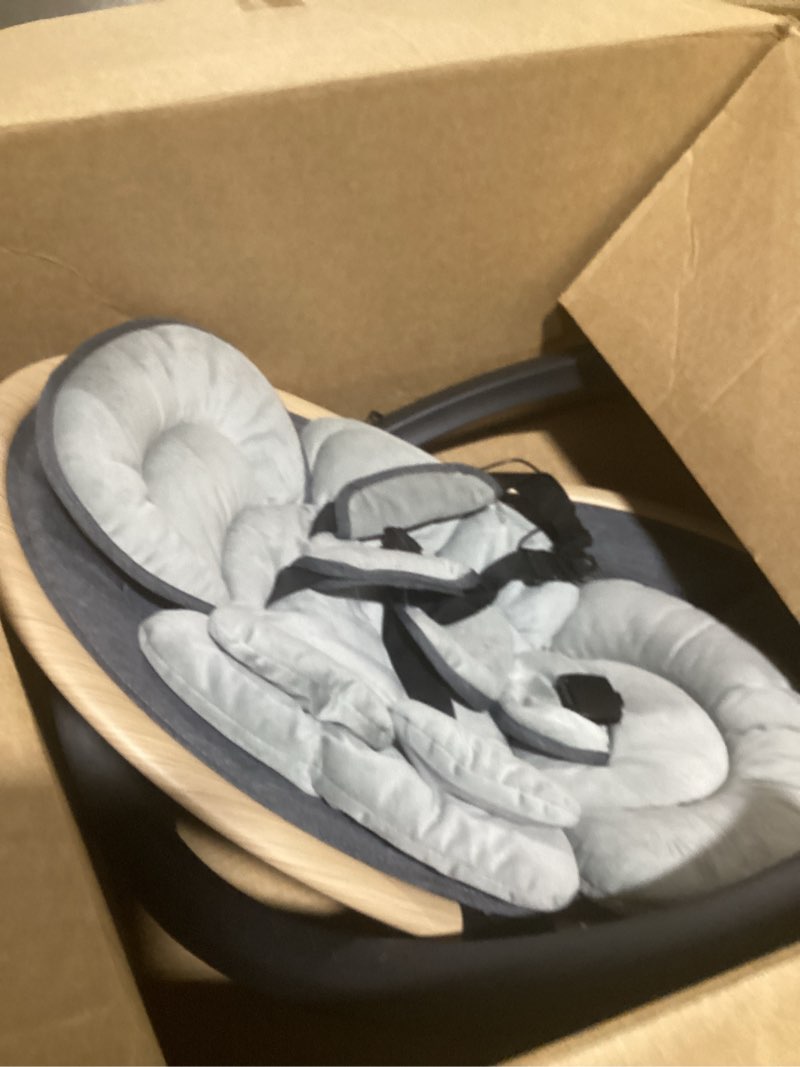 Condition photo showing Good Condition for electric baby swings for infants, infant swing with music speaker, 3 seat positions, 5 speeds and remote control for newborn boy girl, indoor & outdoor use, black