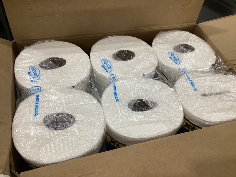 Condition photo showing As Is for Charmin Ultra Soft Cushiony Touch Toilet Paper, 18 Family Mega XL = 126 Regular Rolls, 2-Ply, White