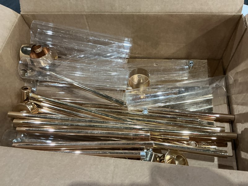 Condition photo showing As Is for floor candelabra tall 8 arm candle holders for wedding centerpiece, 45.3” metal candlestick for taper candles for wedding party ceremony aisle reception (gold)