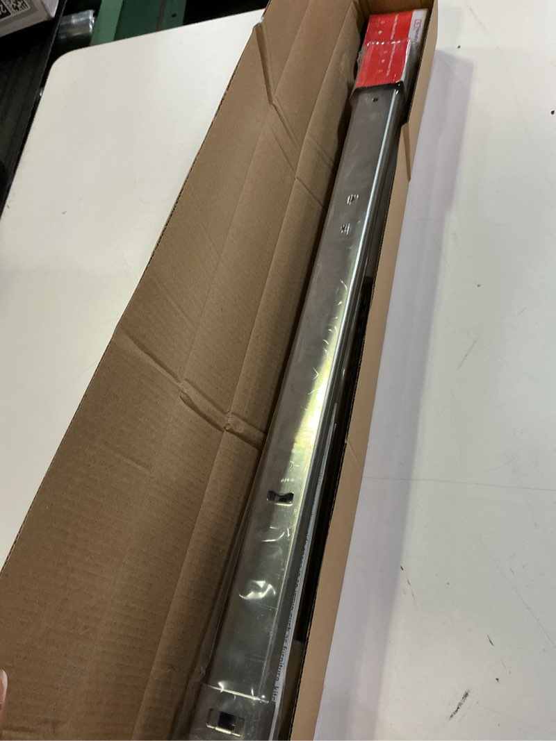 Condition photo showing New/Like New for homdiy 2 Pcs 22 Inch Bottom Mount Centered Drawer Slides for Cabinet and Dresser Heavy Duty Center Mount Drawer Rails 3/4 Extension Glide Track 22 Inch 2 Pack