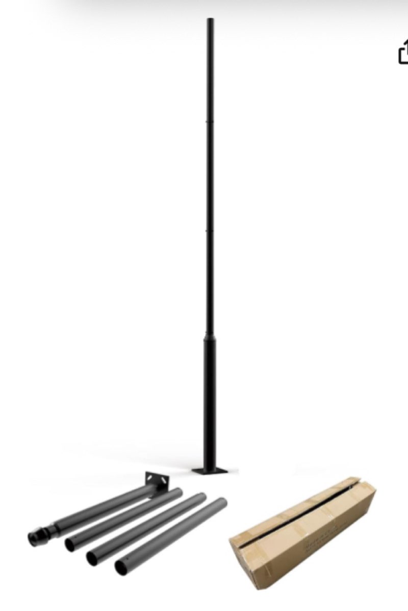 eLEDing 3 in. 10 FT. 13 FT. Black Outdoor Universal Metal Street Light Pole Post w/Base MOUNTING Steel Anchors