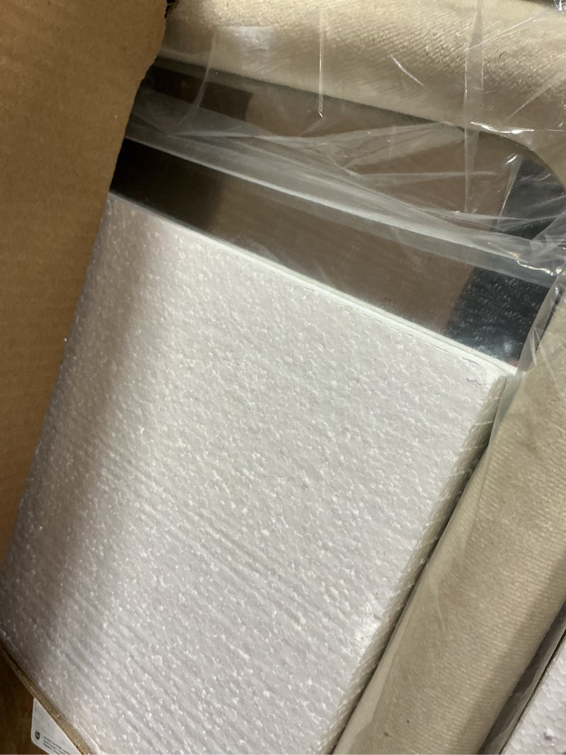 Condition photo showing New/Like New for Delma Arched Full Length Mirror, Free Standing Floor Flannel Frame Mirror for Leaning or Hanging, Soft Touch Bedroom & Living Room Decor, Cream White Cream White 56"L x 20"W