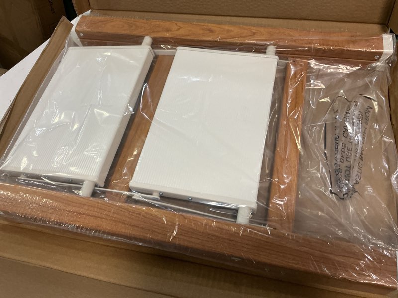 Condition photo showing Good Condition for 2-Step Aluminum Ladder,Lightweight Folding Step Stool with Extra-Wide Anti-Slip Steps,330 lbs Capacity,Compact Space-Saving Design for Home,Kitchen and Office?White&Woodgrain? White&woodgrain 2 Step