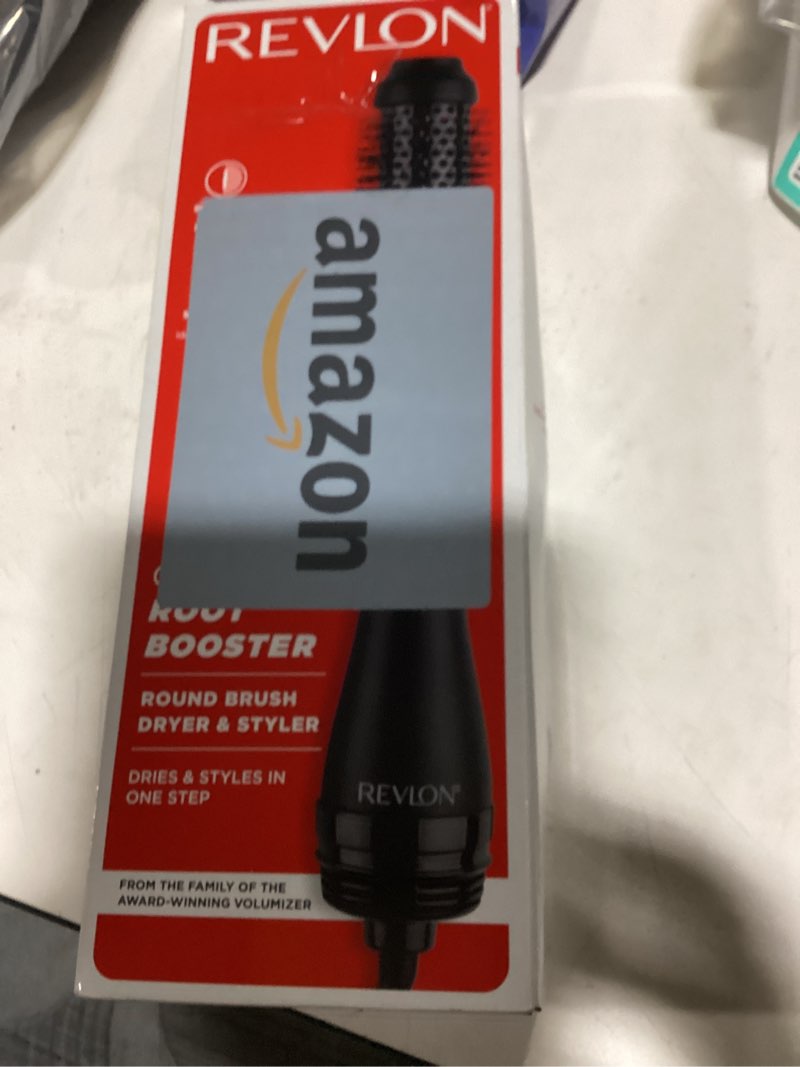 Condition photo showing As Is for revlon one-step hair dryer and styler - root booster round brush for styling, dryer brush for fast and easy salon-quality blowout, more shine and less frizz (1-1/2 in) 1 count (pack of 1)