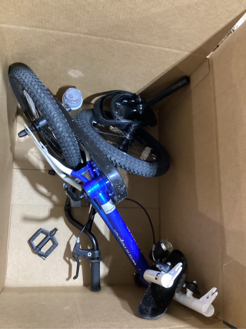 Condition photo showing As Is for winhope kids bike with headlight,  pedal bike for 2-12 boys girls blue  bike with training wheels jo pedal