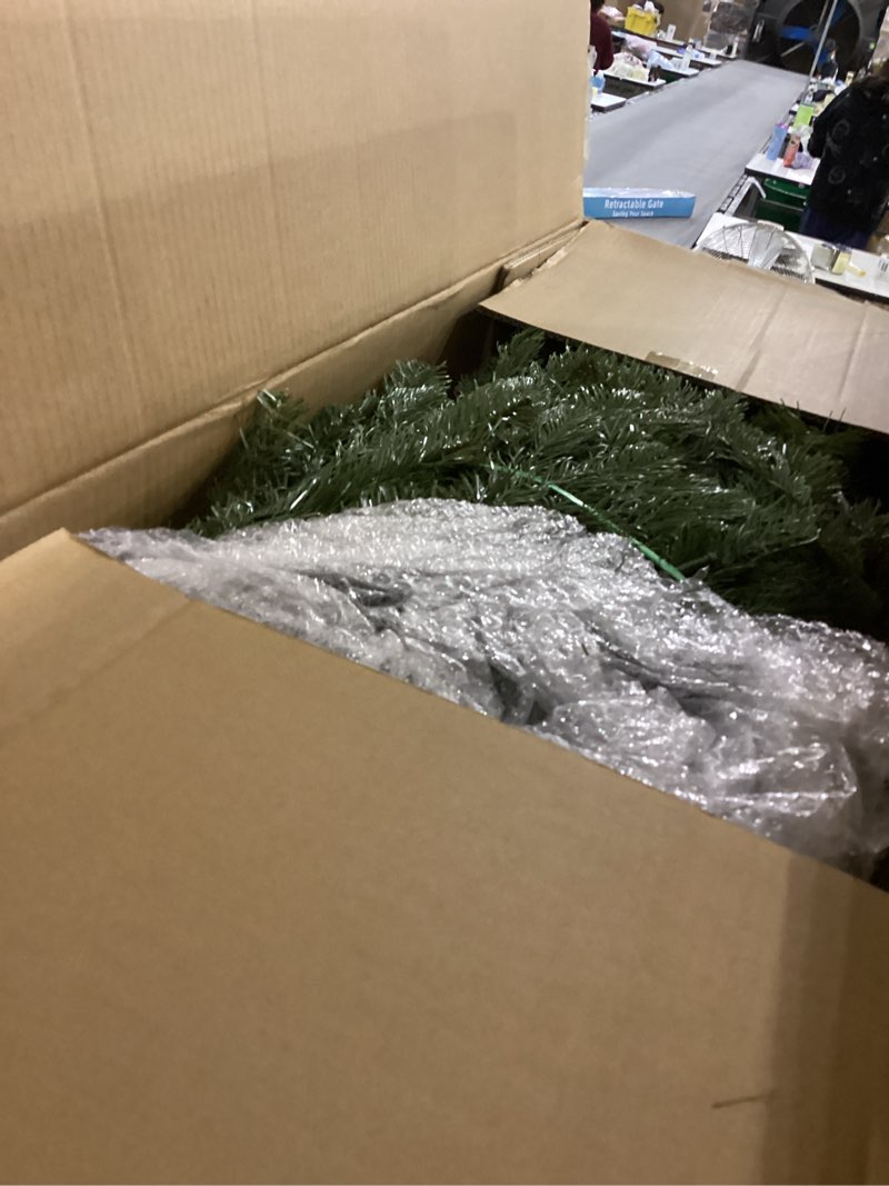 Condition photo showing New/Like New for National Tree Company Pre-Lit Feel Real®Artificial Christmas Tree  Green  Downswept Douglas® Fir  Clear Lights  Includes Stand  6.5 feet