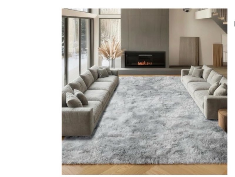 onasar area rugs 9x12 living room, tie-dyed light grey large fluffy bedroom rug, soft plush thick sh