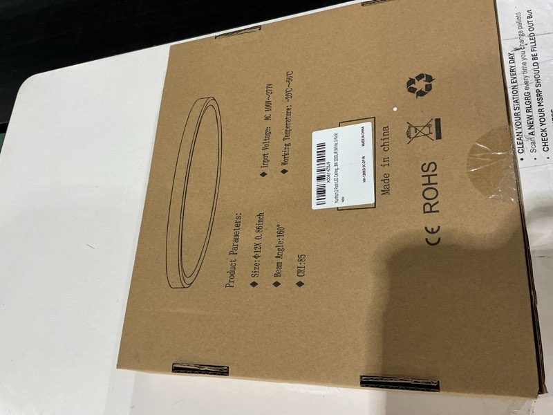 Condition photo showing Good Condition for hunhun 2 pack 3200lm led flush mount ceiling light 12 inch, 5cct adjustable,super slim 0.87 inch led ceiling light fixture for bedroom, living room, dining room (white, 2-pack)