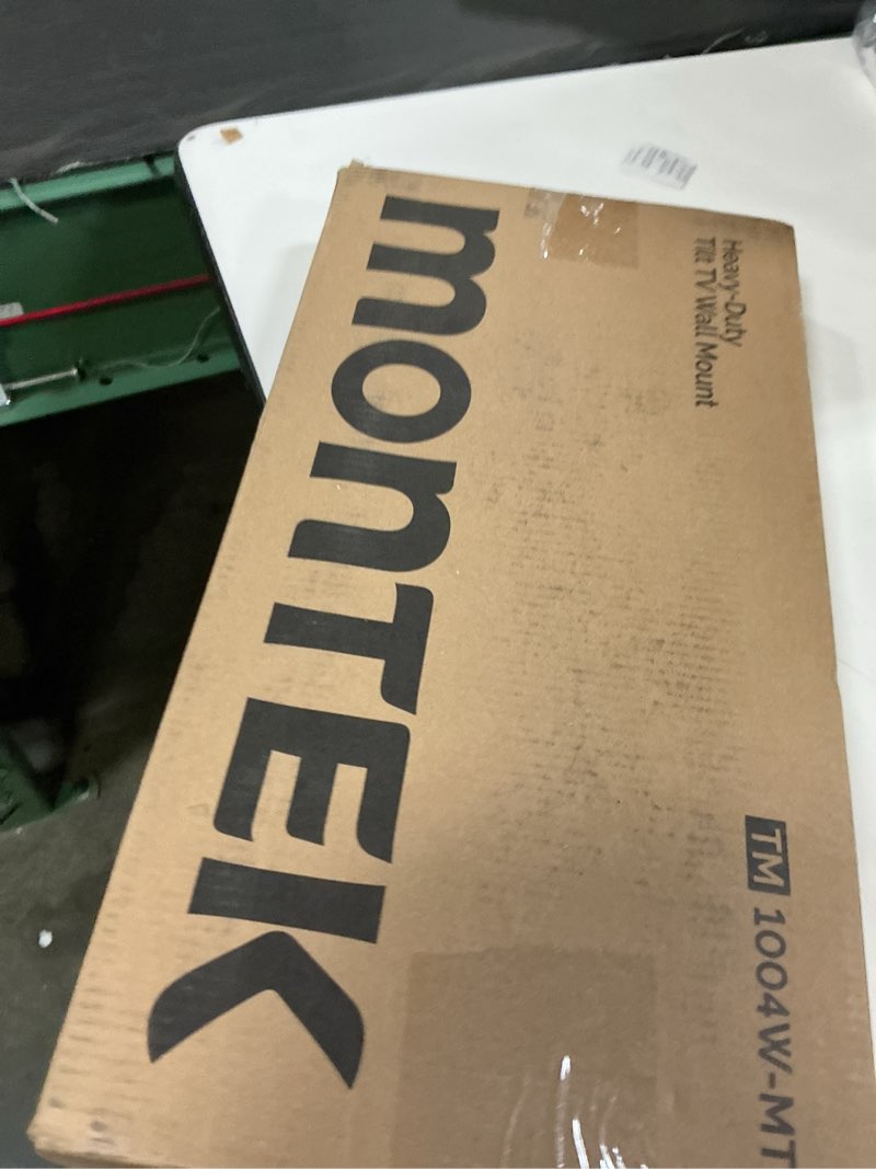 Condition photo showing New/Like New for montek heavy duty tilting tv wall mount for 43-95 inch tvs, 200 lbs capacity, 1.65" slim low profile wall bracket, max vesa 800x400mm fits 16"/18"/24" studs, space-saving for large flat & curved tvs tilting 43"-95" tv