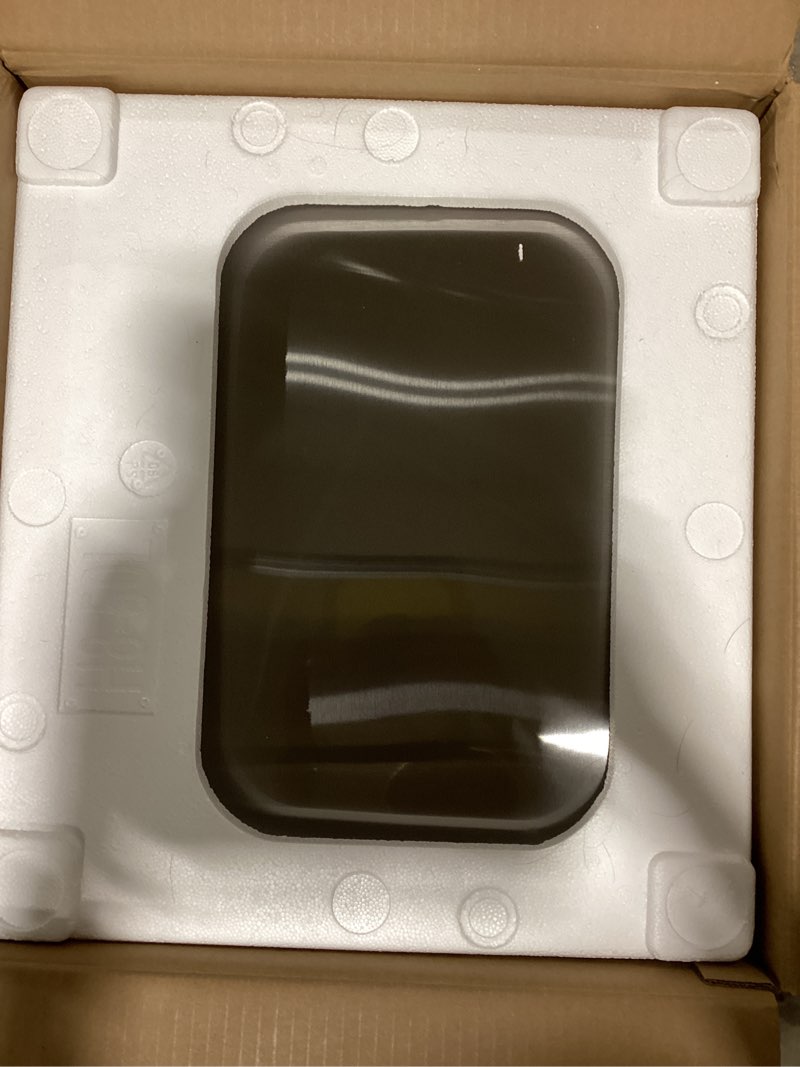 Condition photo showing Good Condition for Amazon Basics Smudge Resistant Rectangular Trash Can With Soft-Close Foot Pedal, Brushed Stainless Steel, 50L/13.2 Gal, 16.7x14.7x25.9 in, Satin Nickel Finish Satin Nickel Big, 50L/13.2 Gal