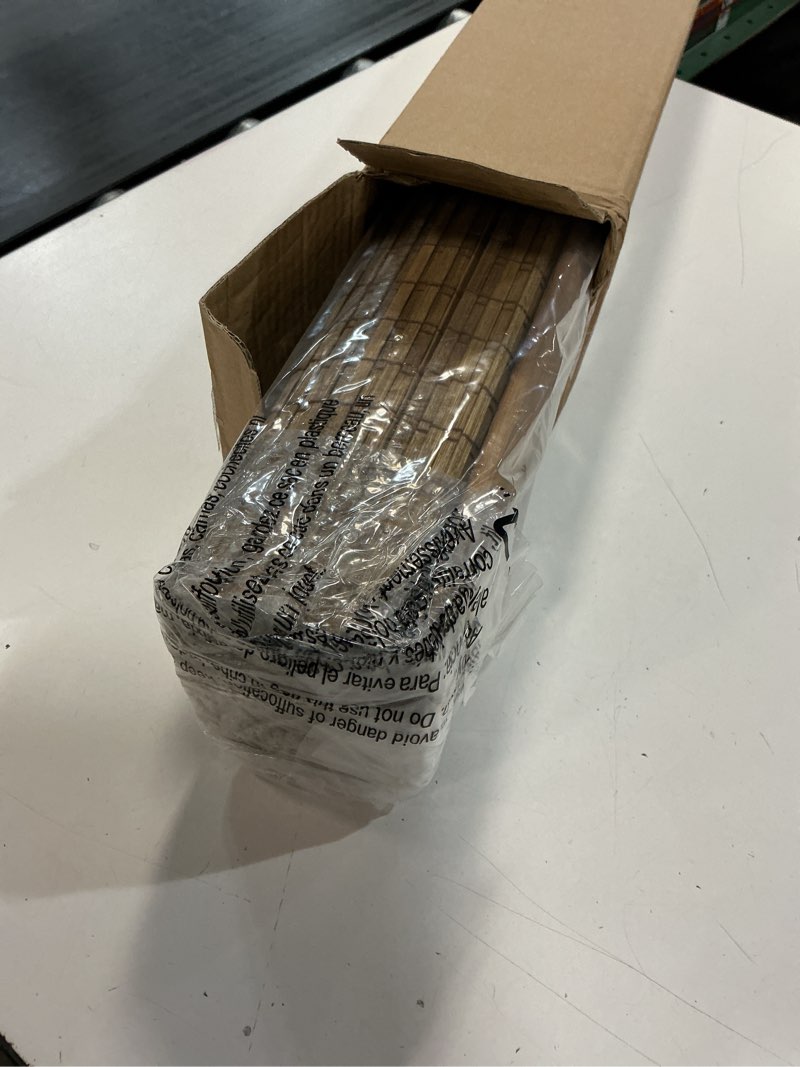 Condition photo showing Good Condition for lazblinds no drill bamboo roman shades, 34.5" w × 64" h, eastfield teak light filtering-eastfield teak 34.5" w × 64" h