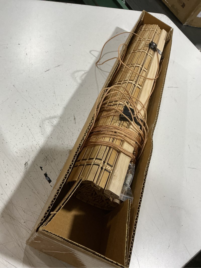 Condition photo showing Good Condition for bamboo blinds,uv protection bamboo roll up shades,easy to install blinds for interior windows,roman curtains shades for indoor windows outdoor,carbonized-24x72 inch carbonized color -bamboo 24"w x 72"h