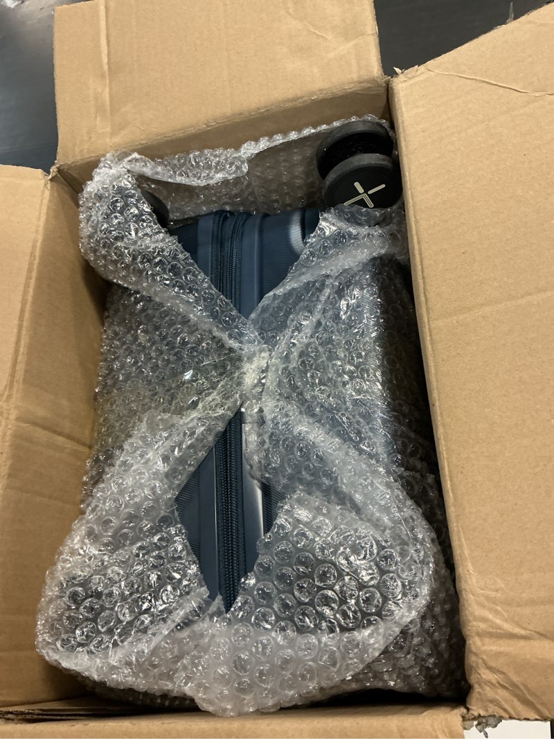 Condition photo showing Good Condition for carry on luggage with front compartment and cup holder, kvf expandable pc hard shell suitcase with front pocket (fx-plus, midnight blue, 2-piece (20/tote)) midnight blue 2-piece set (20/tote)