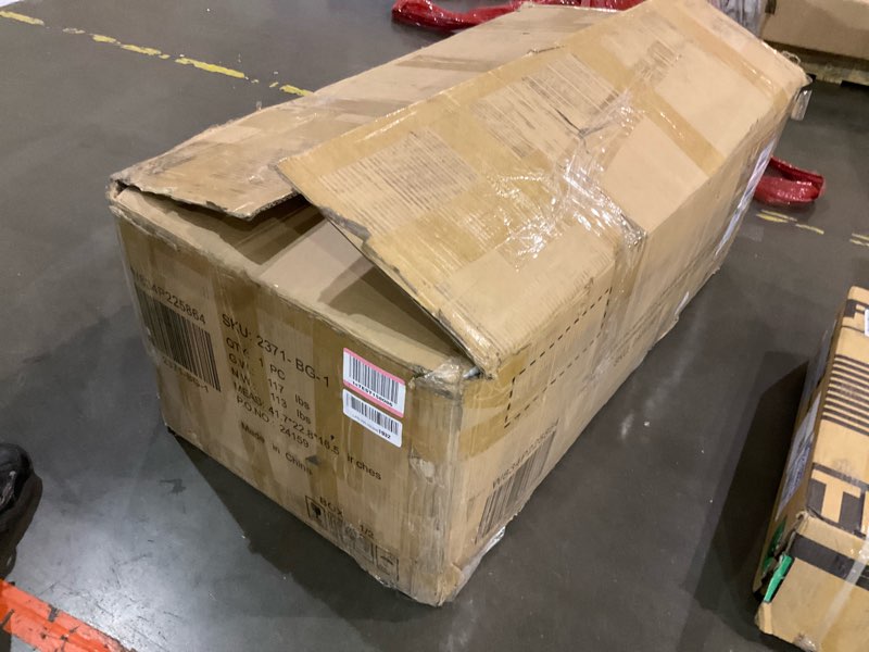 Condition photo showing As Is for Incomplete Corduroy Upholstered Modular Sectional Sofa Cloud Couch with Movable Ottoman, 84\" Oversized Loveseat Convertible Sleeper Sofabed with 3 Cushion Backrest and Throw Pillows Black 84in