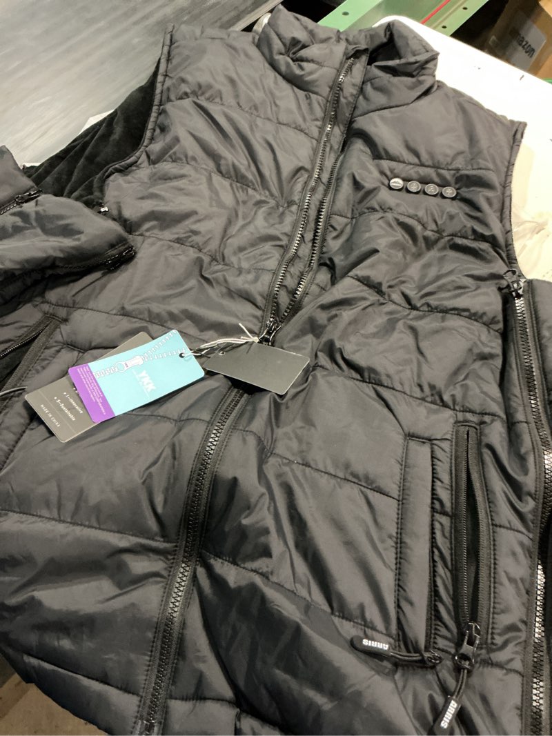 Condition photo showing Good Condition for (size adjustable )arris heated vest for men , electric heating vest with 12v battery and detachable hood size adjustable- waterproof, 8 heating area unisex-black