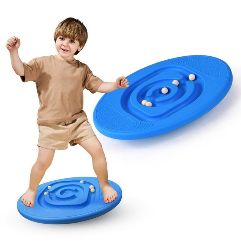 Kids Maze Balance Board - Wobble Trainer for Ski Surf Snowboard, Non-Slip Sensory Rocker Ages 3-12, 