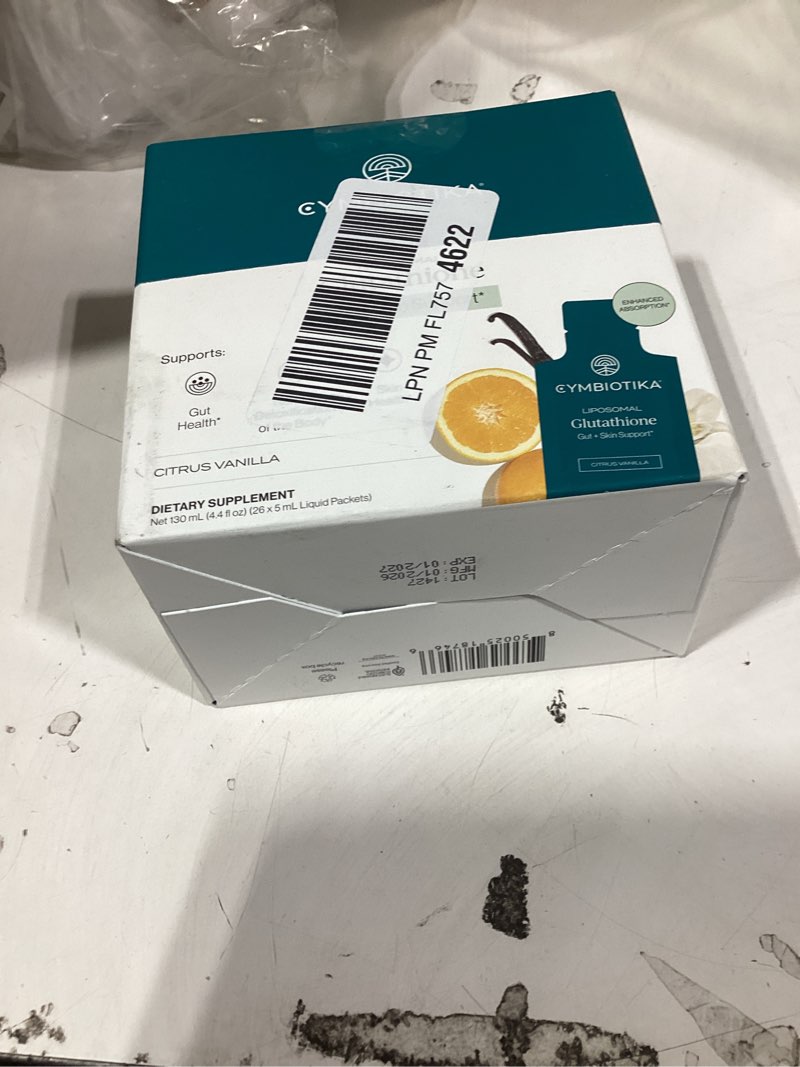 Condition photo showing New/Like New for cymbiotika liposomal glutathione supplement – pqq, coq10 & antioxidants for detox, brain, energy, immune support – advanced absorption for cellular health & longevity, citrus vanilla, 1 month supply citrus vanilla 0.17 fl oz (pack of 26)